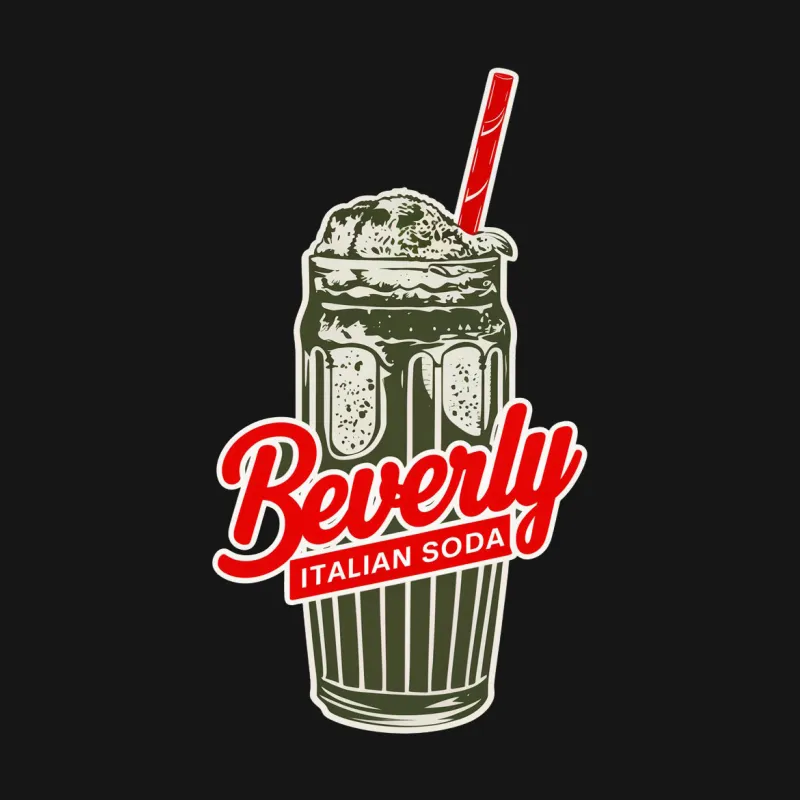 Vintage Beverly Italian Soda T-Shirt, Classic Soda Glass Graphic Tee, Retro Beverage Shirt, Unique Drink Lover Gift Female T-Shirt