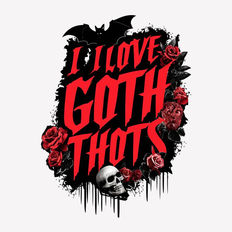 Gothic Love Skull T-Shirt, Dark Fantasy Rose Tee, Horror Bat Graphic, Unisex Goth Apparel Male T-Shirt