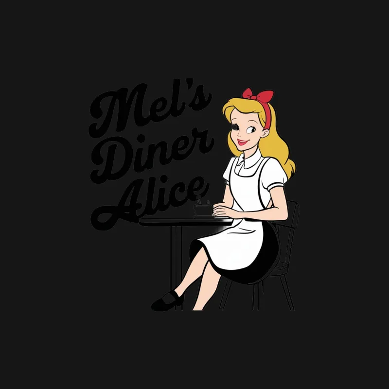 Mel's Diner Alice T-Shirt, Vintage Waitress Graphic Tee, Retro 50s Style Casual Top Female T-Shirt