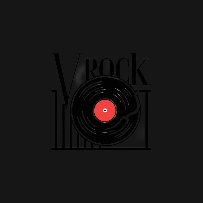 Vintage V-Rock Vinyl Record Graphic T-Shirt, Retro Music Lover Tee, Classic Rock and Roll Shirt Male T-Shirt