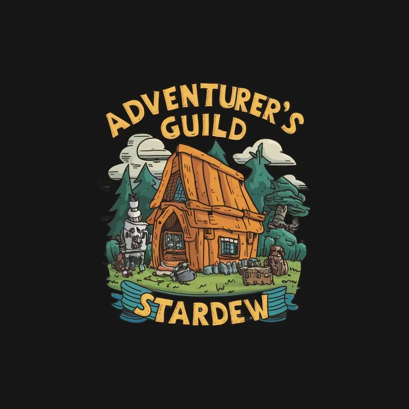 Adventurer's Guild Stardew Fantasy House T-Shirt - Unisex Tee with RPG Graphics, Fantasy Gaming Apparel Male T-Shirt