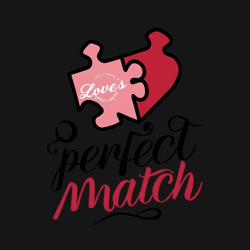 Couples Matching T-Shirt, Love's Perfect Match Puzzle Piece Tee, Romantic Graphic Shirt, Valentine's Day Gift Male T-Shirt