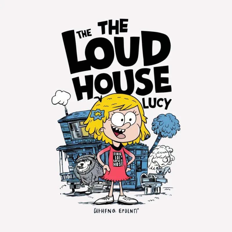 The Loud House Lucy T-Shirt, Cartoon Fan Art Tee, Unisex Kids and Adult Sizes Male T-Shirt