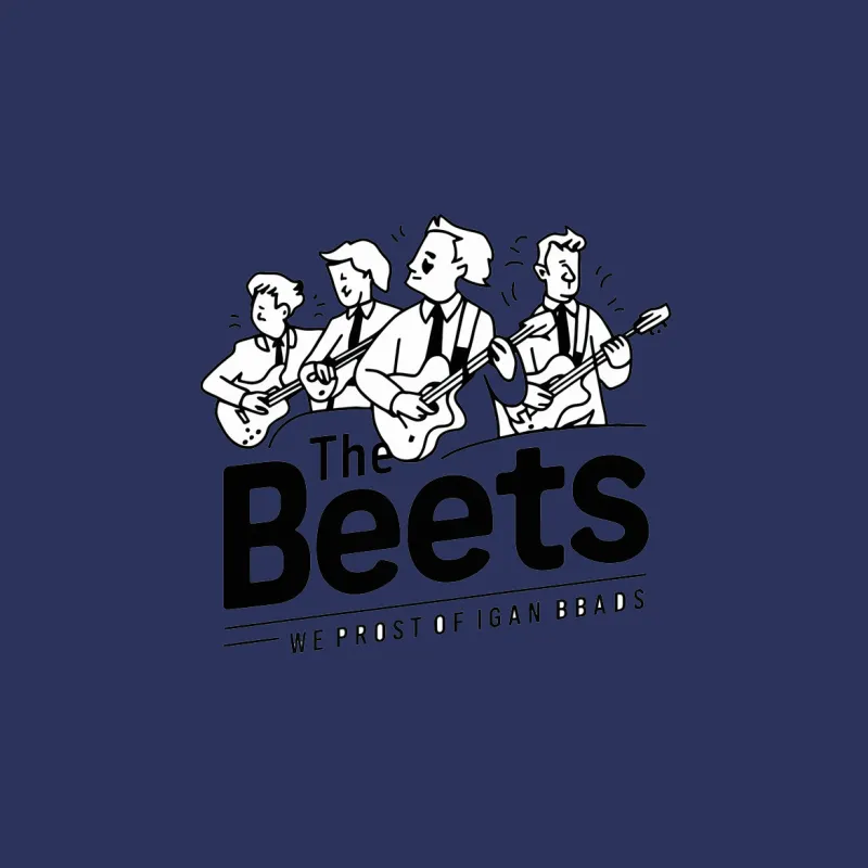 Vintage Cartoon Band T-Shirt, The Beets Music Group Tee, Classic Rock Graphic Shirt Male T-Shirt