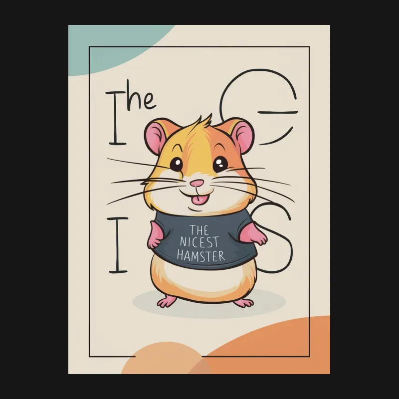 Cute Hamster T-Shirt, The Nicest Hamster Quote, Animal Lover Tee, Cartoon Styled Graphic Shirt, Gift for Pet Owners Female T-Shirt