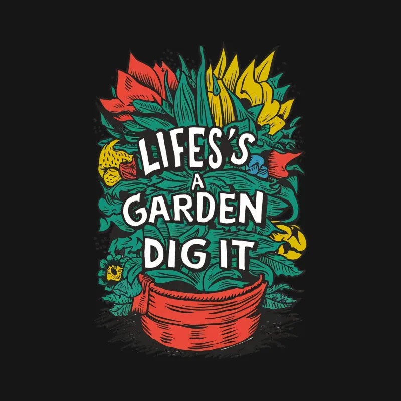 Colorful Garden Quote T-Shirt, Life's a Garden Dig It, Floral Graphic Tee, Unisex Garden Lover Shirt Male T-Shirt