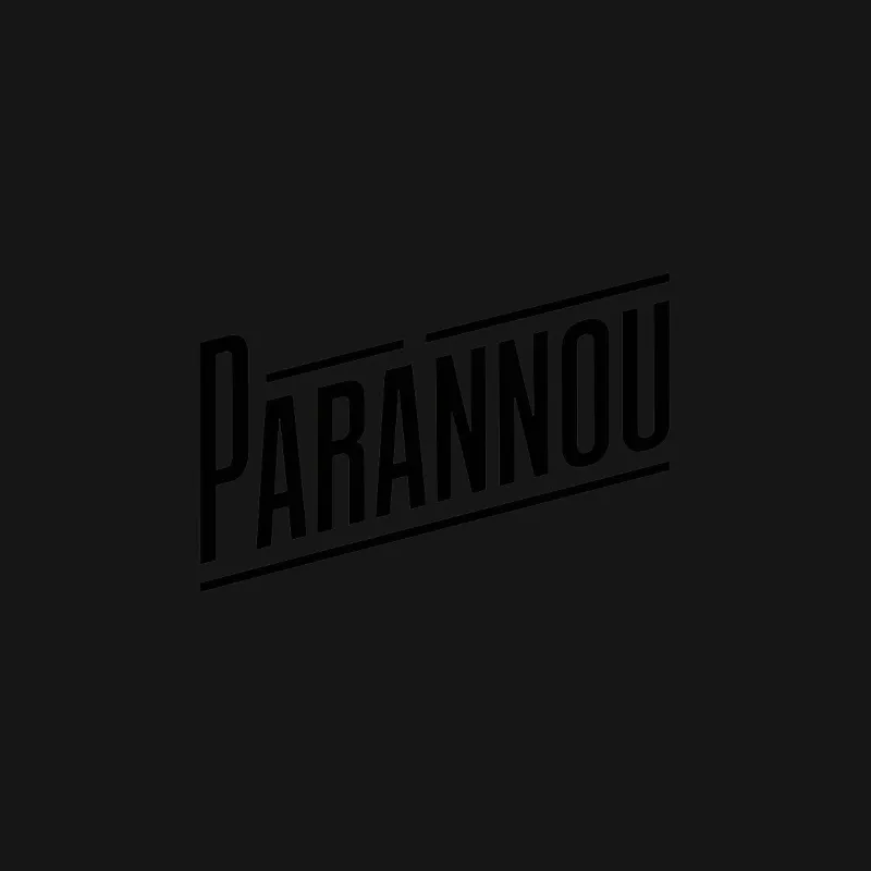 Trendy Parannou Logo Graphic Tee, Bold Black and White Design, Unisex T-Shirt Male T-Shirt