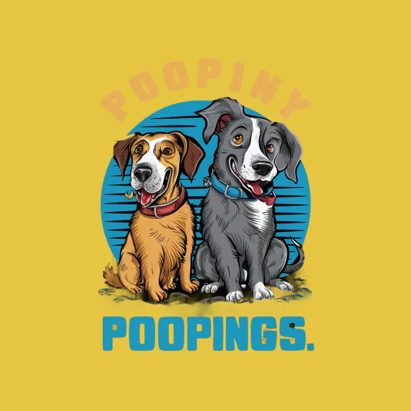 Colorful Dog Trio Graphic T-Shirt, Funny Poopings Pun Tee, Animal Lover Gift, Casual Wear Male T-Shirt