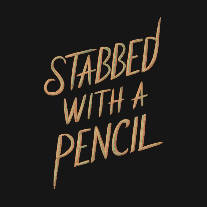 Stabbed With A Pencil Graphic Tee, Vintage Style Copper Text Design, Unisex T-Shirt Male T-Shirt