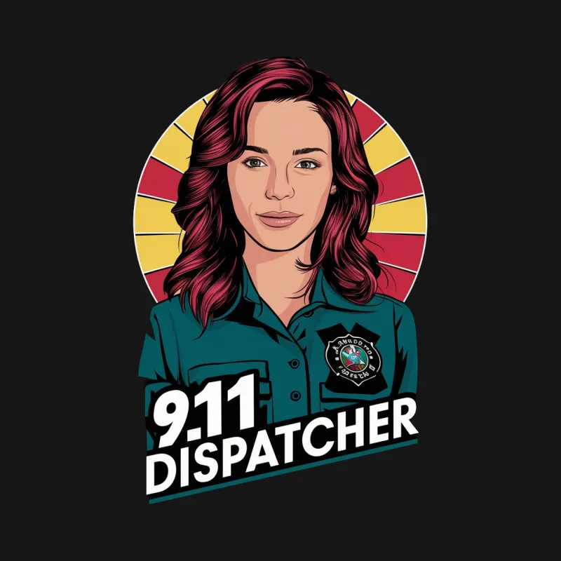 911 Dispatcher Shirt, First Responder Support, Emergency Services Tee, Pop Art Style, Unique Gift Idea Male T-Shirt