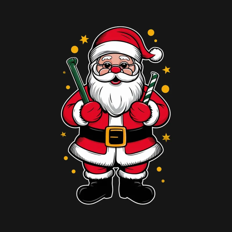 Festive Santa Claus Graphic T-Shirt, Cute Christmas Holiday Shirt, Great Gift for Family Male T-Shirt