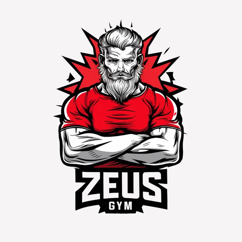 Zeus Gym Bold Graphic T-Shirt, Red Gym Wear, Fitness Motivation Mens Top Male T-Shirt