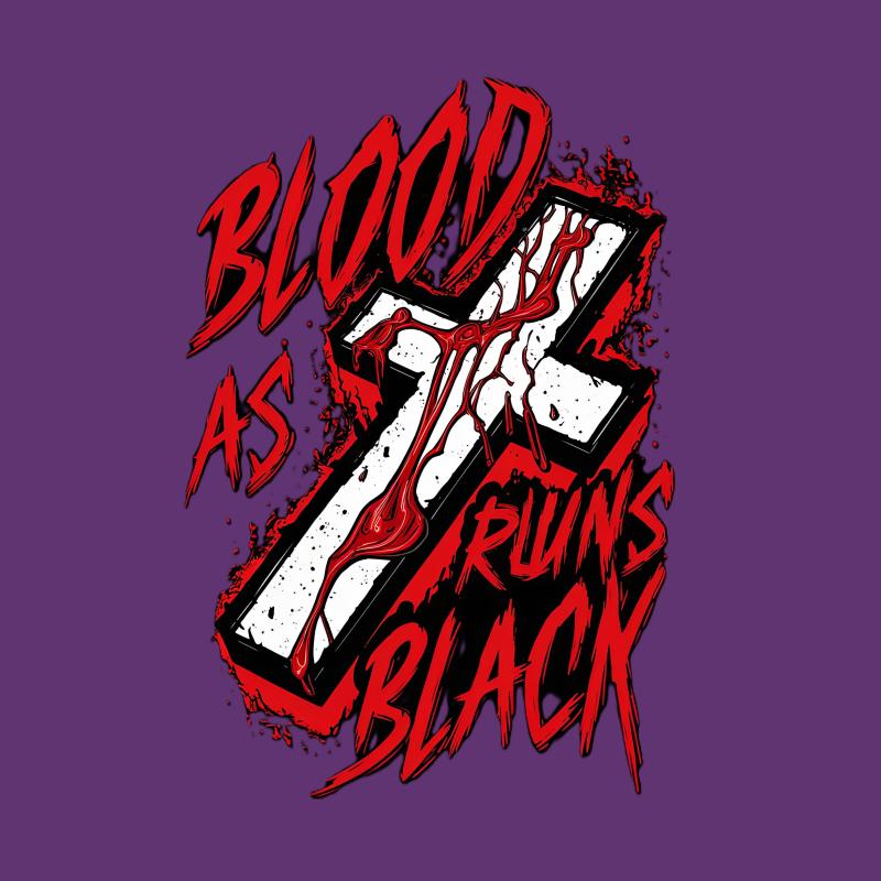 Blood As Black Graphic T-Shirt, Edgy Horror Style Tee, Bold Red and Black Design, Unisex Casual Top Male T-Shirt