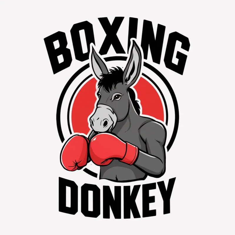 Boxing Donkey T-Shirt, Funny Animal Cartoon Graphic Tee, Unisex Sports Apparel, Gift for Boxing Fans Male T-Shirt