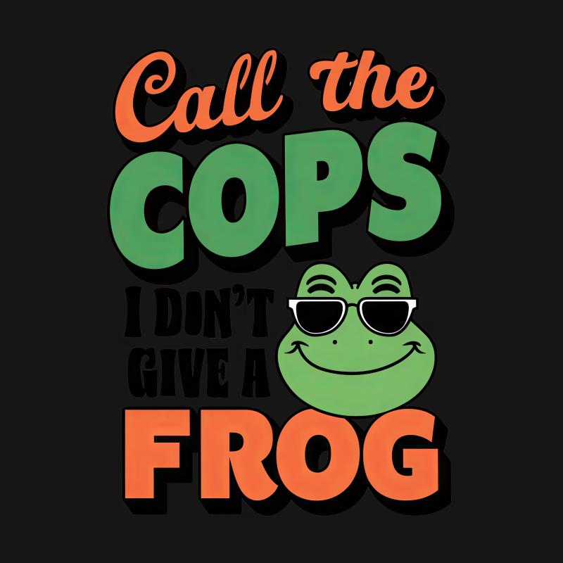 Funny Frog T-Shirt, Call The Cops I Didn't Give A Frog Graphic Tee, Unisex Shirt, Casual Streetwear, Humorous Quote Top, Gift Idea Male T-Shirt