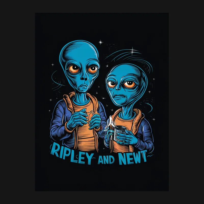 Ripley and Newt Alien Inspired Graphic T-Shirt, Sci-Fi Movie Fan Apparel, Unisex Tee Male T-Shirt