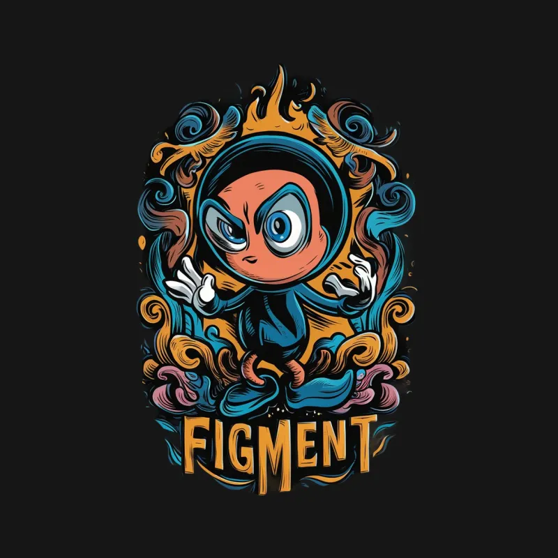 Unique Figment Character T-Shirt, Colorful Cartoon Graphic Tee for All Ages, Artistic Design Male T-Shirt