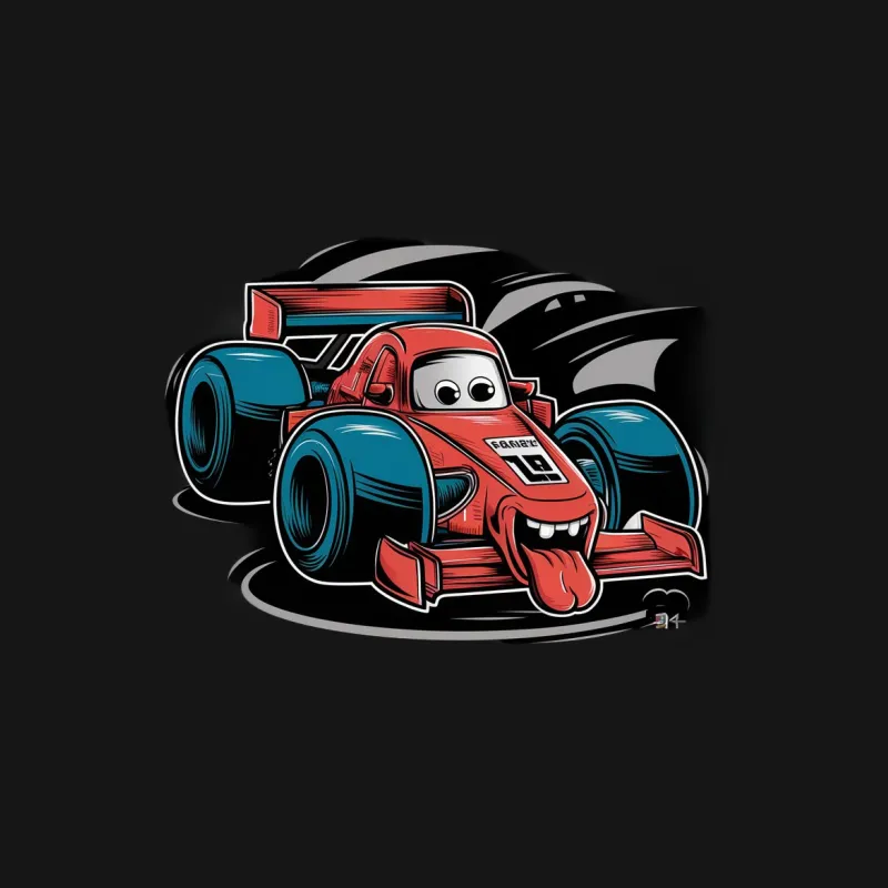 Kids Race Car T-Shirt, Cartoon Style Racing Car, Fun and Colorful Graphic Tee for Boys and Girls Female T-Shirt