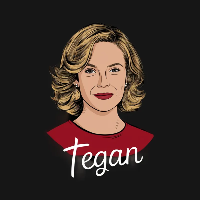 Custom Tegan Portrait T-Shirt, Personalized Female Face Graphic Tee, Unique Gift Idea, Stylish Woman Illustration Shirt Male T-Shirt