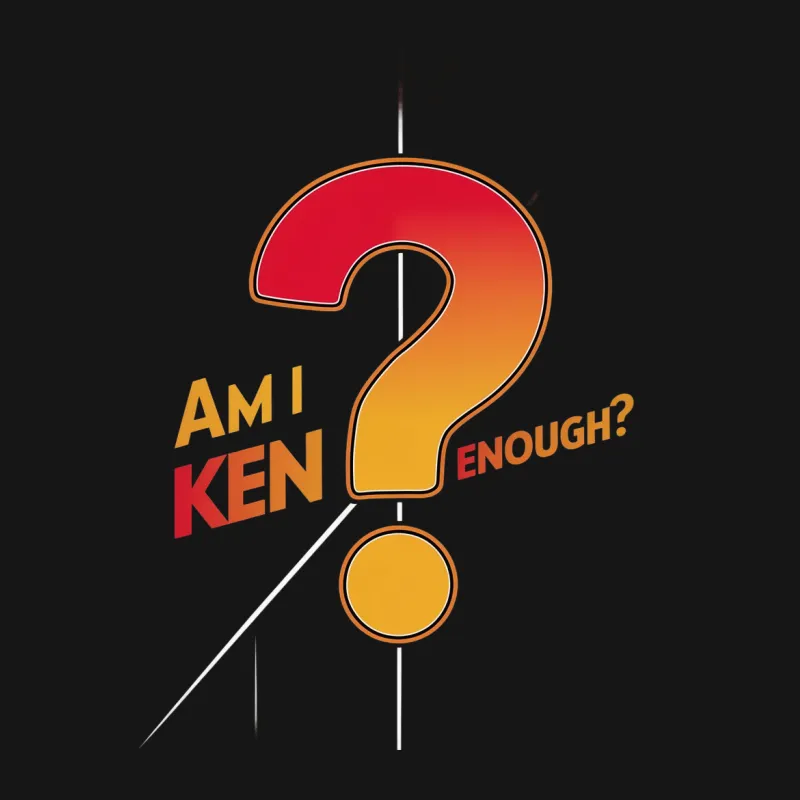 Am I Ken Enough T-Shirt, Bold Red Question Mark Print, Graphic Tee for Casual Wear Male T-Shirt