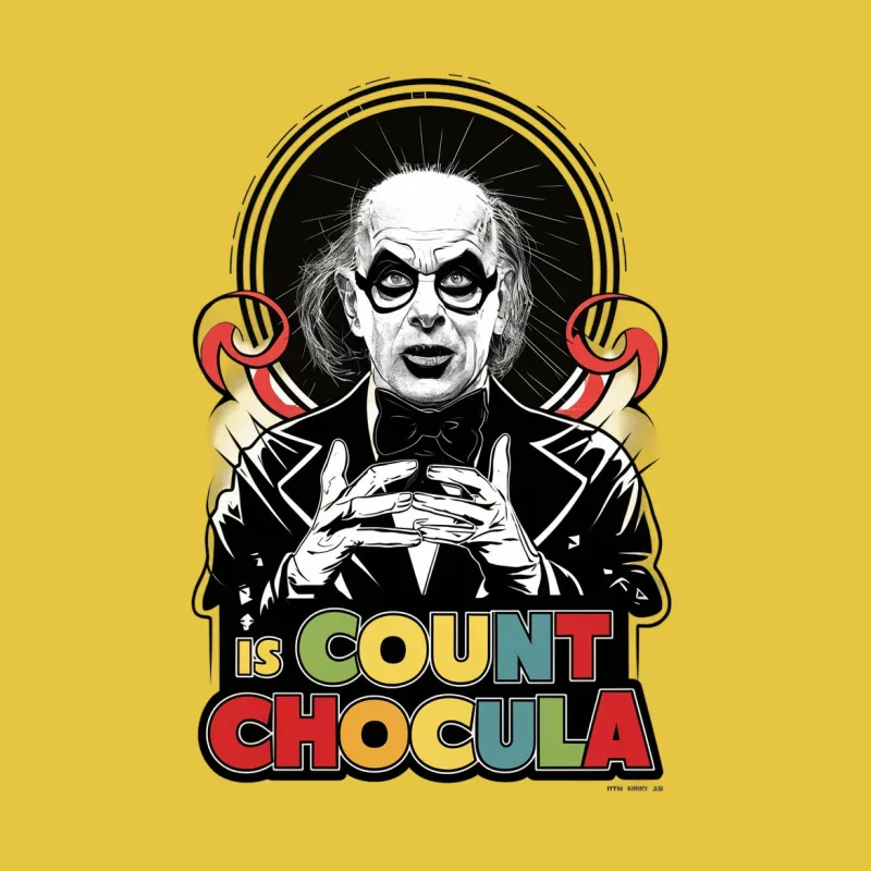 Count Chocula T-Shirt, Vintage Horror Cereal Character Tee, Unique Halloween Graphic Shirt Male T-Shirt