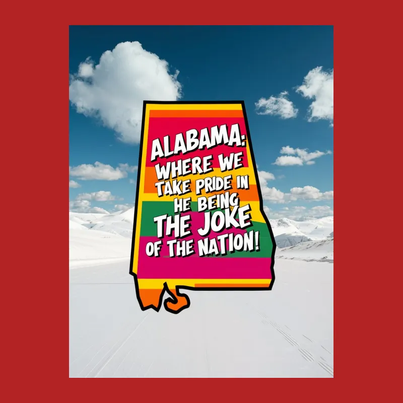 Alabama Pride Joke of the Nation Funny T-Shirt, Colorful Statement Tee Male T-Shirt