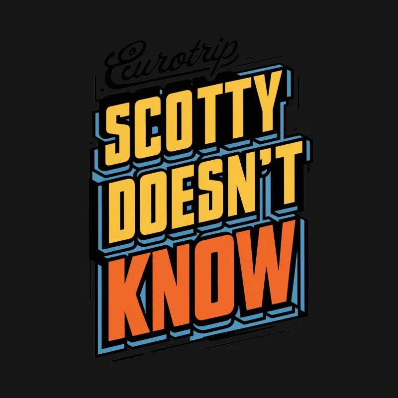 Eurotrip Movie T-Shirt, Scotty Doesn't Know Quote, Vintage Film Graphic Tee Male T-Shirt