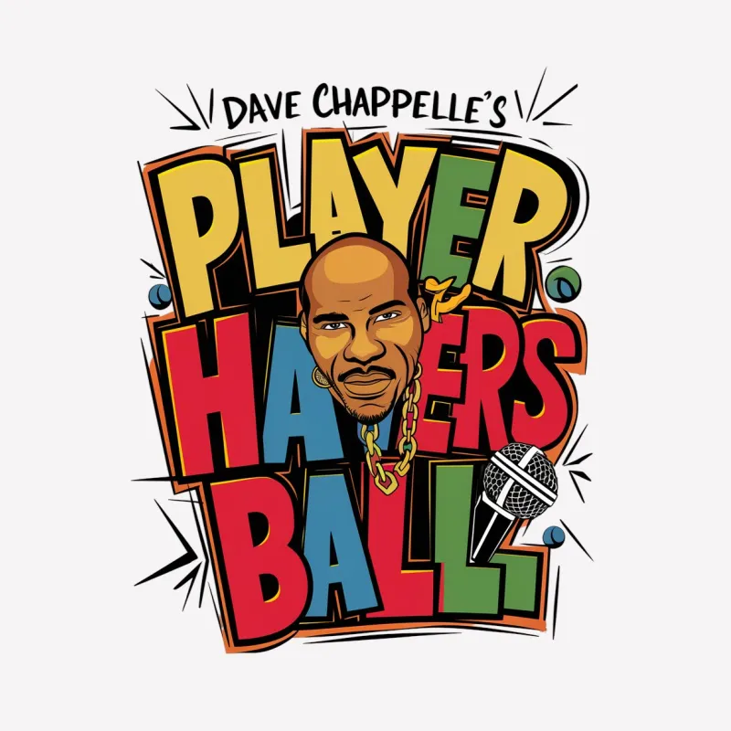 Dave Chappelle Player Ball T-Shirt, Colorful Retro Graphic Tee, Men's and Women's Sizes Available Male T-Shirt