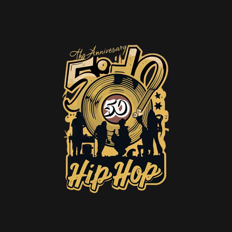 50th Anniversary Hip Hop T-Shirt, Vintage Vinyl Record Design, Unisex Music Tee Male T-Shirt