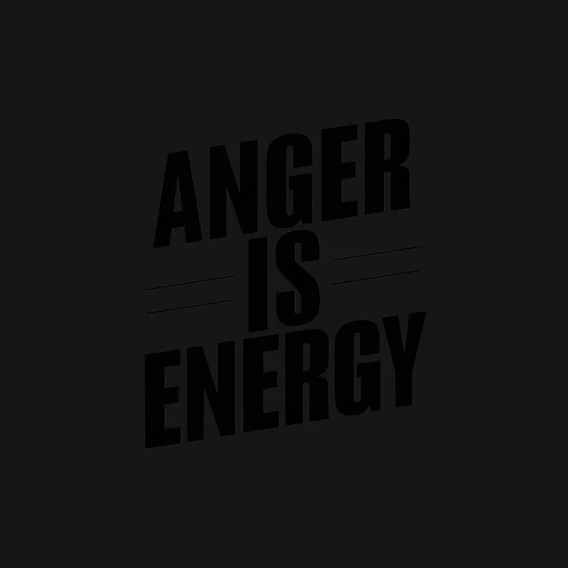 Anger Is Energy Motivational Quote T-Shirt, Bold Text Black and White Tee, Unisex Fashion Top Male T-Shirt