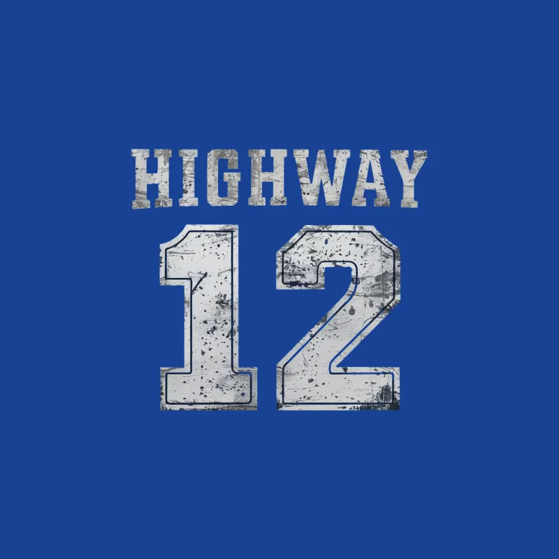 Vintage Highway 12 Road Sign T-Shirt, Distressed Graphic Tee, Retro Style Casual Shirt Female T-Shirt