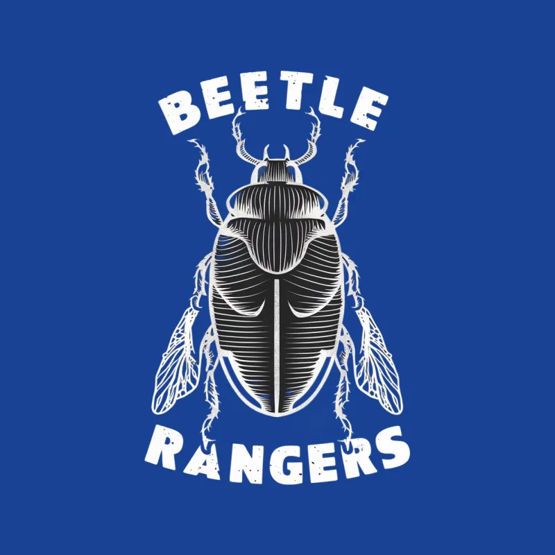 Beetle Rangers Graphic T-Shirt, Cool Insect Design Tee, Unisex Black Shirt for Entomology Enthusiasts Male T-Shirt