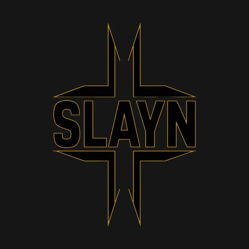 Modern SLAYN Star Logo T-Shirt, Stylish Unisex Graphic Tee, Streetwear Fashion, Trendy Black and Gold Shirt Female T-Shirt