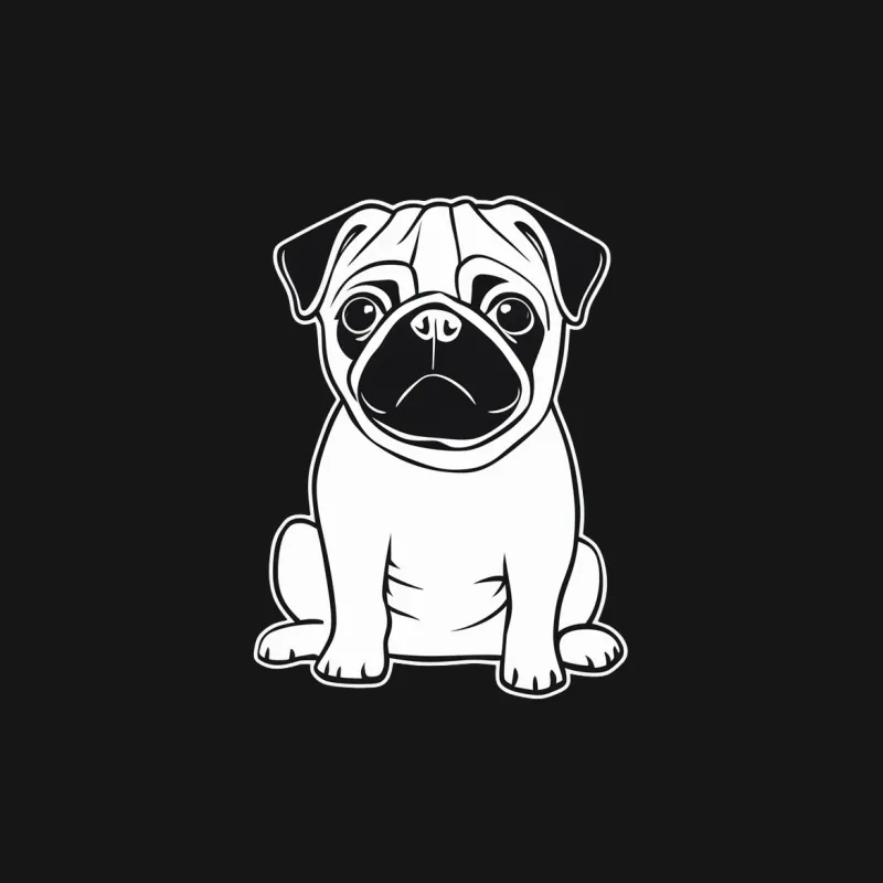 Cute Pug Dog T-Shirt, Funny Pug Lover Gift, Unisex Black Tee for Pet Owners, Adorable Puppy Graphic Female T-Shirt