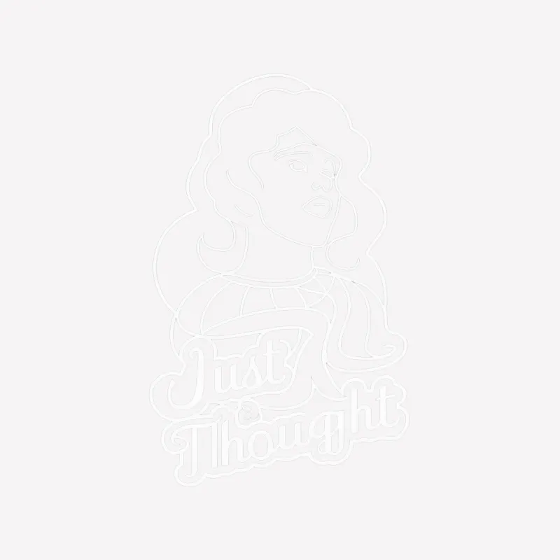 Just a Thought Neon Outline Woman Portrait T-Shirt, Stylish Feminine Graphic Tee, Unique Gift Idea Male T-Shirt