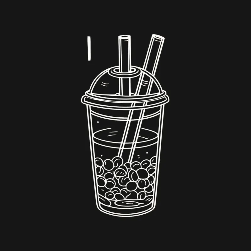 Elegant Bubble Tea Graphic T-Shirt, Cute Boba Tea Design, Stylish Modern Casual Wear, Unisex Fit Male T-Shirt