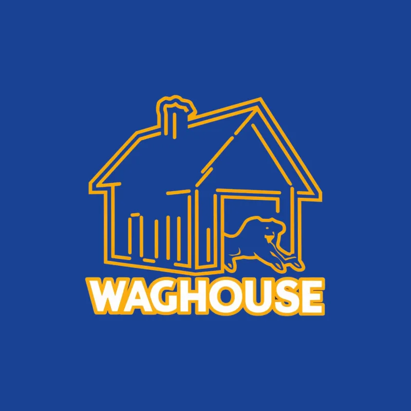 Waghouse Dog and Home Silhouette T-Shirt, Golden Line Art, Pet Lover Tee, Comfortable Casual Wear, Unisex Shirt Female T-Shirt