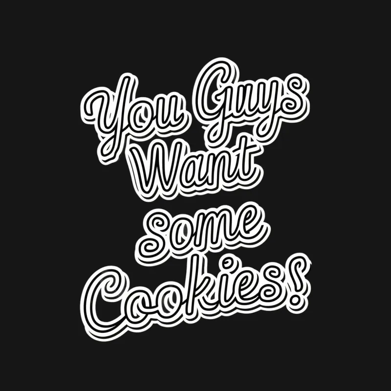 Retro Style You Guys Want Some Cookies T-Shirt, Black and White Fun Graphic Tee, Unisex Casual Wear Male T-Shirt