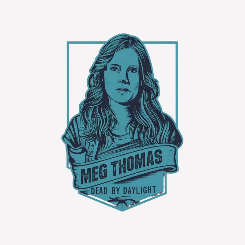 Dead by Daylight Meg Thomas Graphic T-Shirt, Gamer Apparel, Cool Blue female Character Tee Male T-Shirt