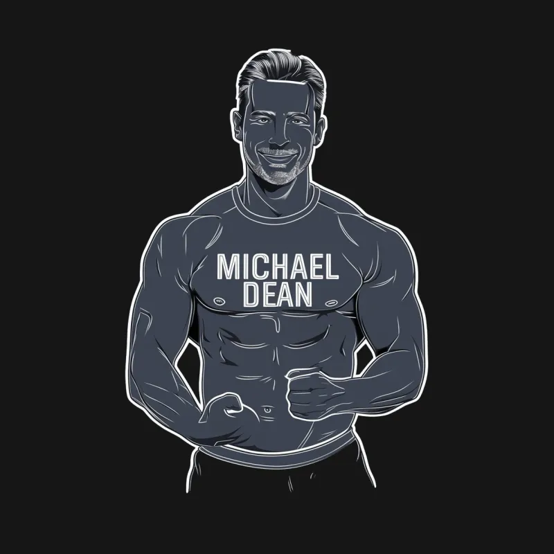 Personal Trainer Michael Dean Fitness Motivation Muscle Men's T-Shirt, Gym Enthusiast Workout Apparel, Athletic Bodybuilder Shirt Male T-Shirt