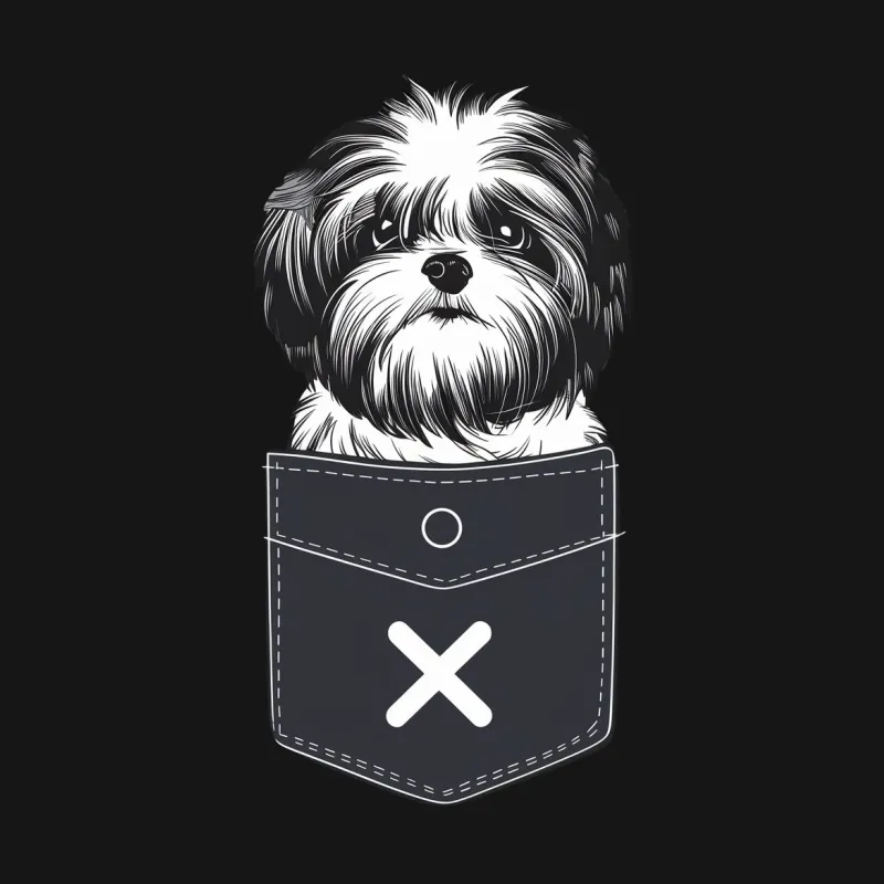 Pocket Shih Tzu T-shirt, Cute Dog in Pocket Graphic Tee, Unisex Cotton Shirt, Pet Lover Gift Male T-Shirt