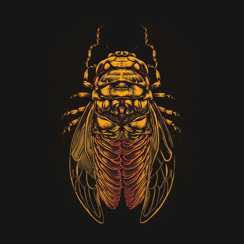 Detailed Insect Illustration T-Shirt, Golden Beetle Graphic Tee, Unique Entomology Art Shirt, Nature Lover Gift Male T-Shirt