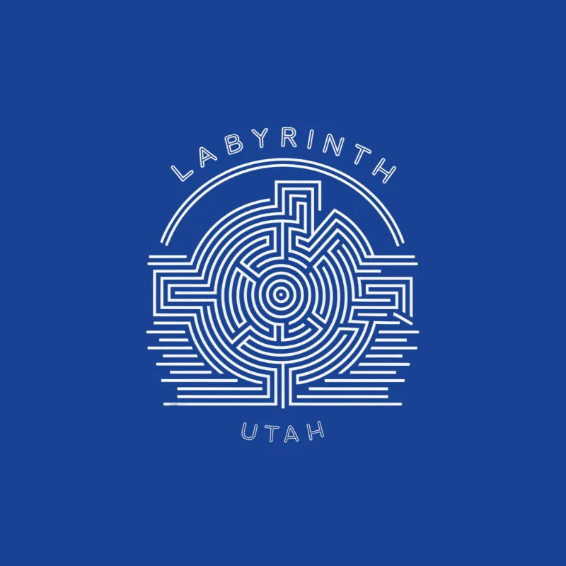 Labyrinth Utah Maze Graphic T-Shirt, Stylish Black and White Design, Unisex Tee for All Ages Male T-Shirt