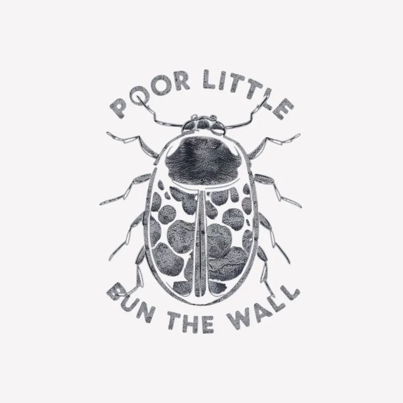 Vintage Beetle Graphic T-Shirt, Poor Little Bug on the Wall Quote, Unique Insect Illustration Tee, Unisex Male T-Shirt