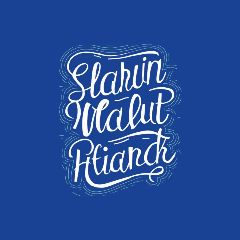 Slahui Walut Hiand Calligraphy T-Shirt, Unique Script Design, Stylish Modern Typography Tee Female T-Shirt