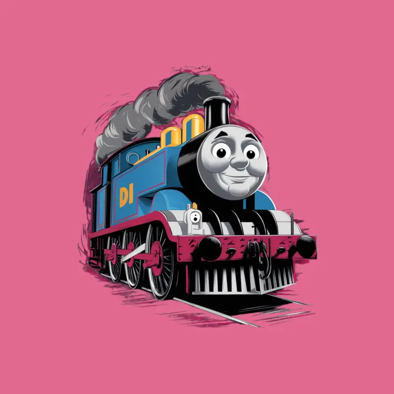 Colorful Vintage Train T-Shirt, Classic Locomotive Design, Kids and Adult Sizes, Unique Railway Engine Graphic Tee Male T-Shirt