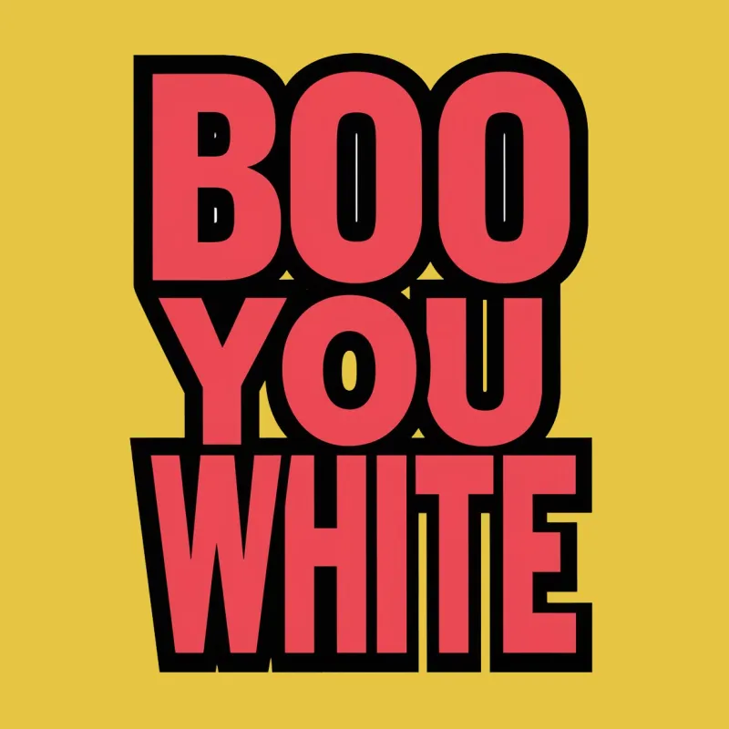 Boo You White Bold Text Graphic T-Shirt, Statement Red and Black Tee, Unisex Fashion Shirt Male T-Shirt