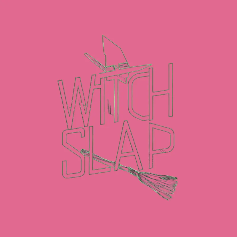 Witch Slap T-Shirt, Funny Halloween Graphic Tee, Witch Hat and Broom Design, Unisex Casual Shirt Male T-Shirt