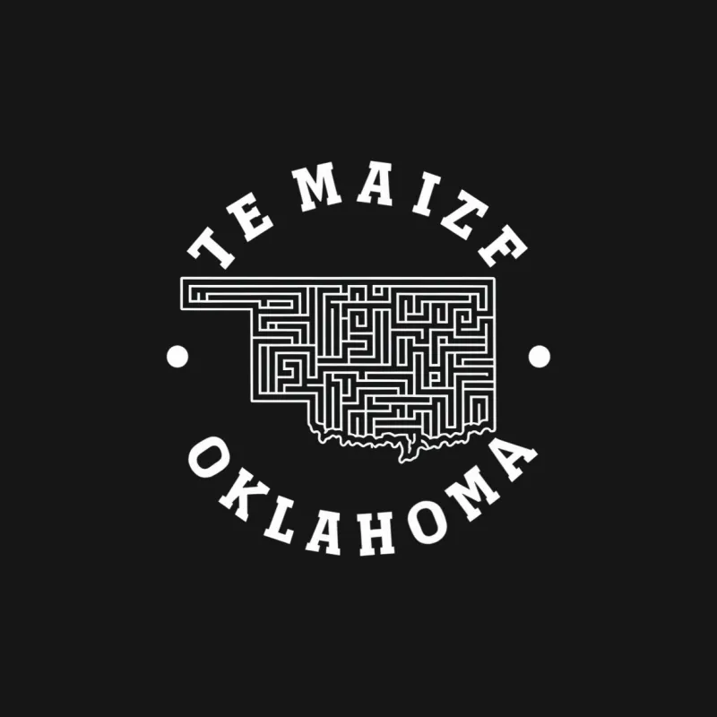 Oklahoma Maze Graphic T-Shirt, Unique State Design Tee, Stylish Streetwear, Unisex Female T-Shirt