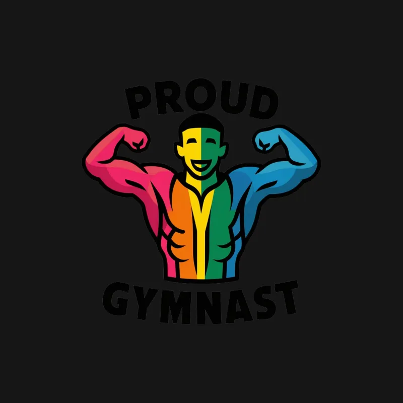 Colorful Proud Gymnast T-Shirt, Rainbow Gymnastics Tee, Unisex Gym Apparel, Inspirational Fitness Shirt, Athletic Wear for All Male T-Shirt